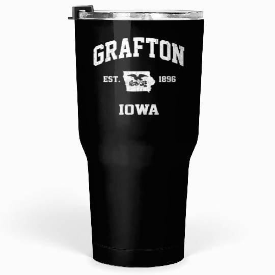 Grafton Iowa Ia State Athletic Style Tumblers 30 Oz