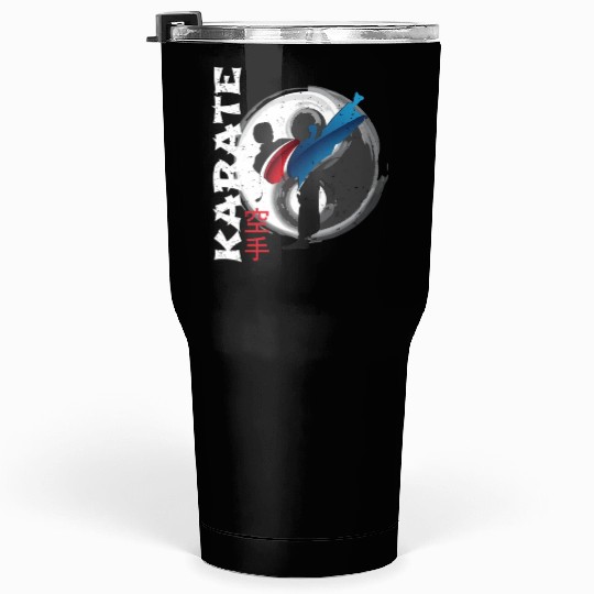 Martial Side Kick Ying Yang Karate Tumblers 30 Oz