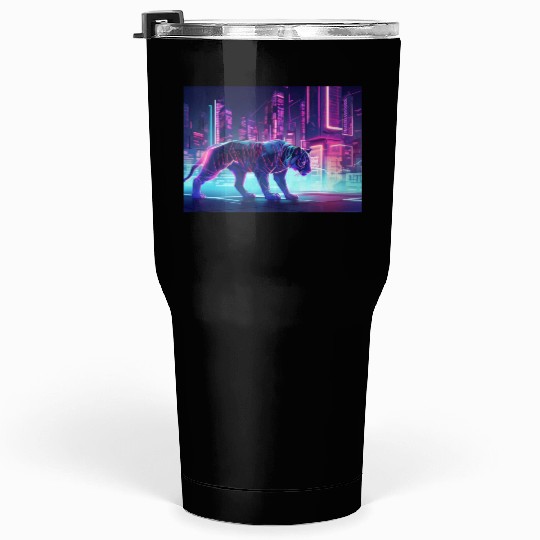 Futuristic Tiger Tumblers 30 Oz