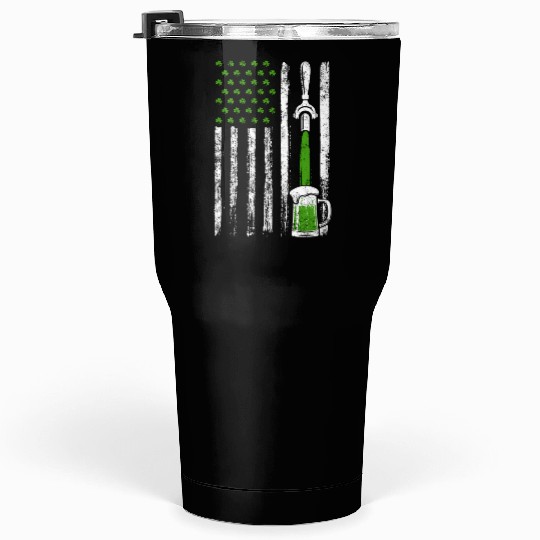 Irish American Flag Draft Beer Shamrock St Tumblers 30 Oz