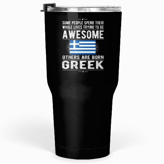 Awesome Greek Flag Greece Greek Roots Tumblers 30 Oz