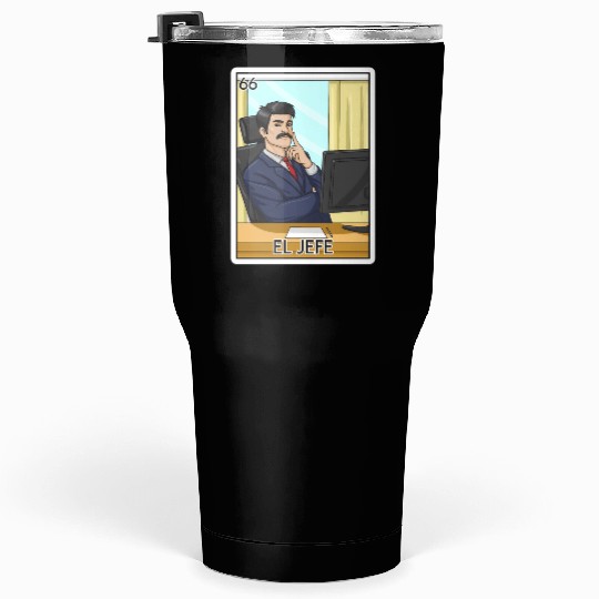 El Jefe The Boss Card Mecan Lottery The Chief Tumblers 30 Oz