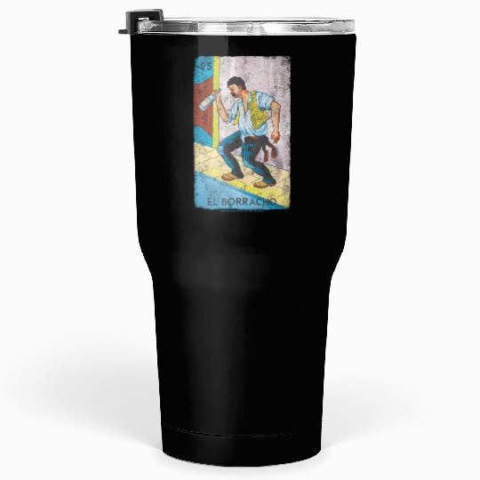 Loteria El Borracho Colorful Tarot Card Tumblers 30 Oz