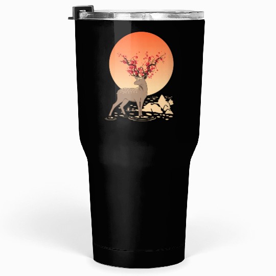 Sika Deer Spirit Sakura Deer Spirit Tumblers 30 Oz