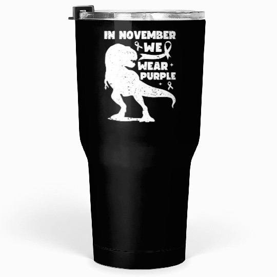 In November We Wear Purple T Rex Dinosaur Epilepsy Tumblers 30 Oz