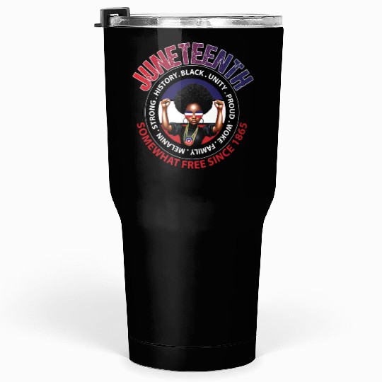 Juneteenth Red White and Blue Power Tumblers 30 Oz