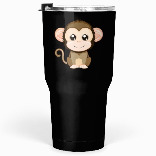Cute, Joyful Monkey - Kawaii Style Tumblers 30 Oz
