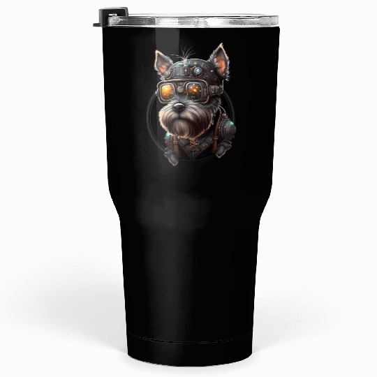 Steampunk Miniature Schnauzer Tumblers 30 Oz