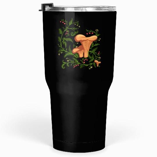 Forest Mushrooms Floral Fungi Ukrainian Vyshyvanka Tumblers 30 Oz