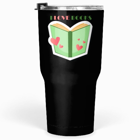 I Love Boo Reading Book Typography Store Tumblers 30 Oz