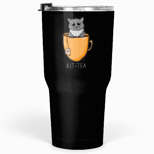 Kit Tea Cat Kitten Lover Tumblers 30 Oz
