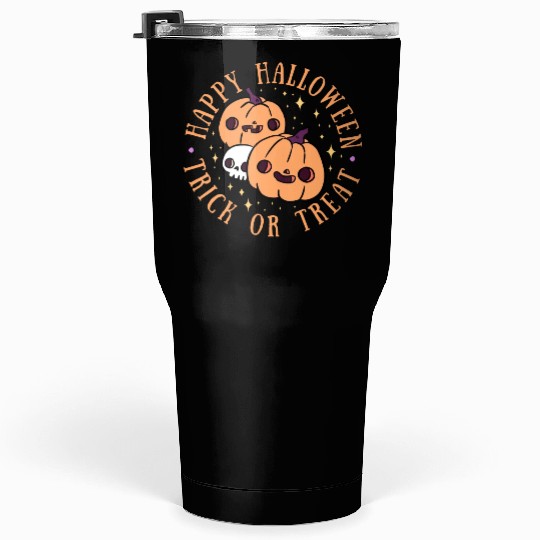Happy Halloween Trick Or Treat Cute Pumpkin Tumblers 30 Oz
