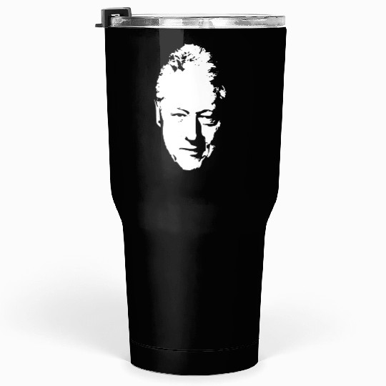 Bill Clinton White On Black Pop Art Tumblers 30 Oz