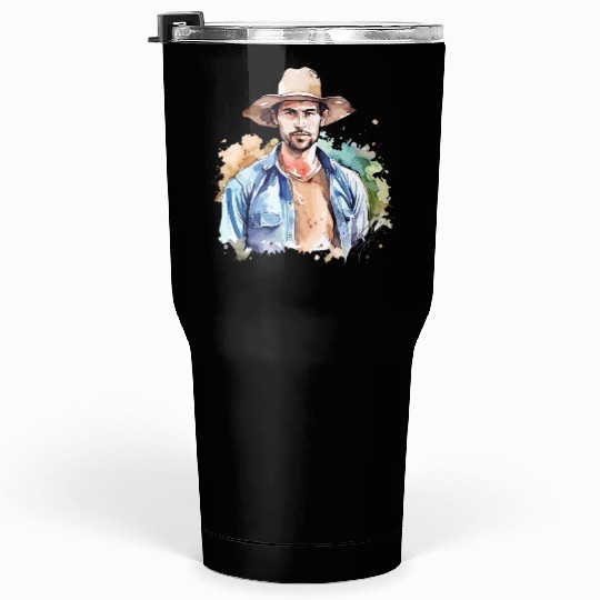 Harvest Hues - Watercolor Style Farmer Artwork Tumblers 30 Oz
