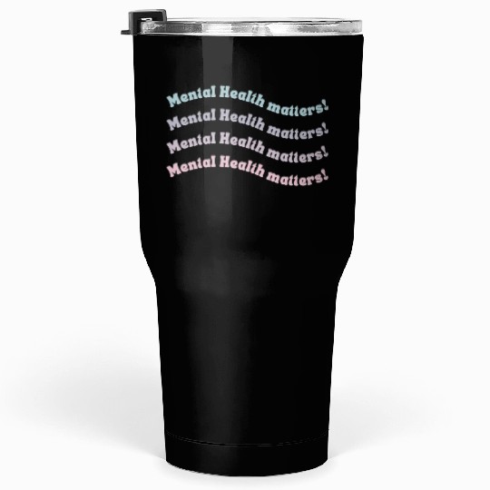 Mental Health Matters | Wavy Retro French Gray Tumblers 30 Oz