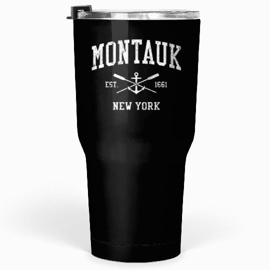 Montauk Ny Crossed Oars Boat Anchor Sports Tumblers 30 Oz