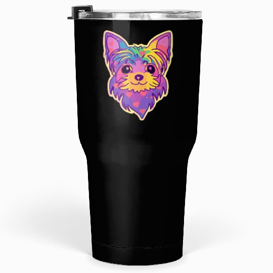 Yorkshire Terrier Rainbow Dog Lover Yorkie Tumblers 30 Oz