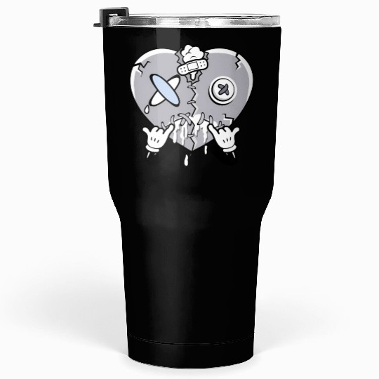 Heart Crying Cement Grey 11S Tumblers 30 Oz