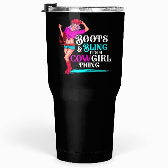 Cow Boots And Bling It'S Cow Things Western Cory Tumblers 30 Oz