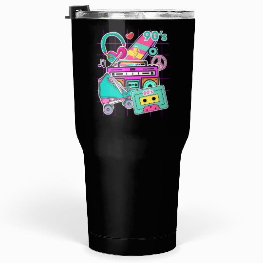 80'S 90'S Party Elements - Pop - Music Cassette Tumblers 30 Oz