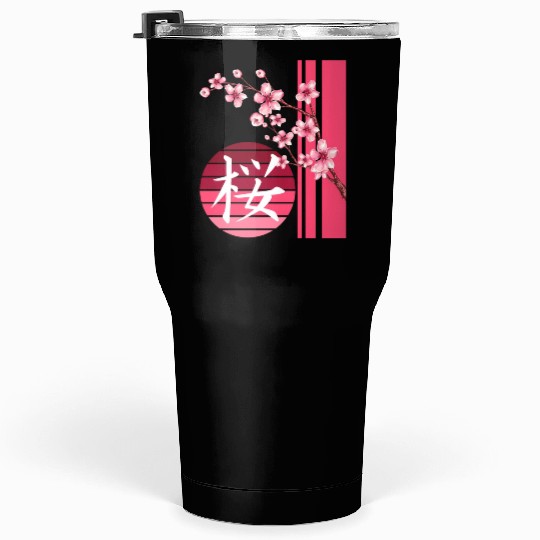 Sakura Flowers Spring Cherry Blossoms Japanese Kan Tumblers 30 Oz