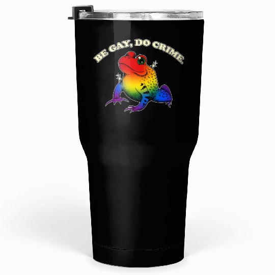 BGD crime - Vintage LGBT Rainbow Frog Meme Tumblers 30 Oz