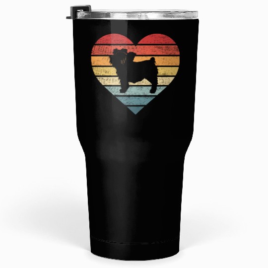 Yorkie Lover Retro Sunset Silhouette Tumblers 30 Oz