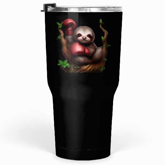Boxing sloth on tree Tumblers 30 Oz