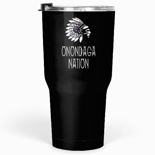 Onondaga Nation Indigenous Native American Headdre Tumblers 30 Oz