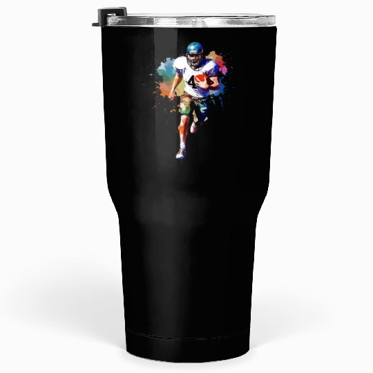Watercolor Style Football Player Art Tumblers 30 Oz