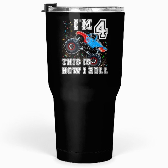 Monster Trucks 4Th Party 4 Tumblers 30 Oz