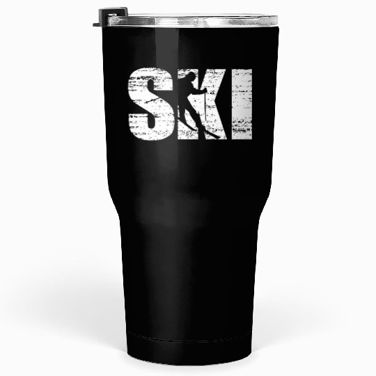 Distressed Skiing For Skiers Tumblers 30 Oz