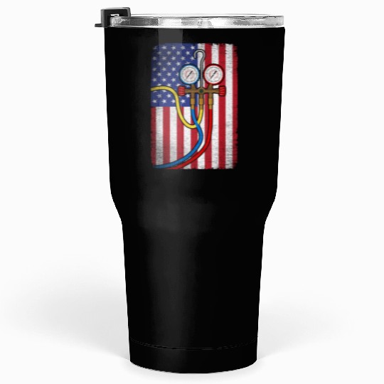Patriotic HVAC Technician American Flag HVAC Tech Tumblers 30 Oz