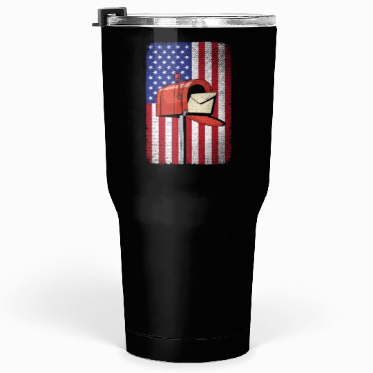 Postal Worker Vintage American Flag Postal Service Tumblers 30 Oz