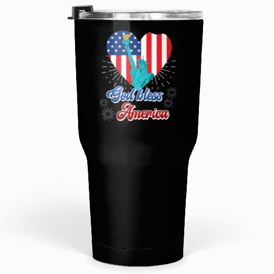 God Bless America Independence Day 4th July USA Tumblers 30 Oz