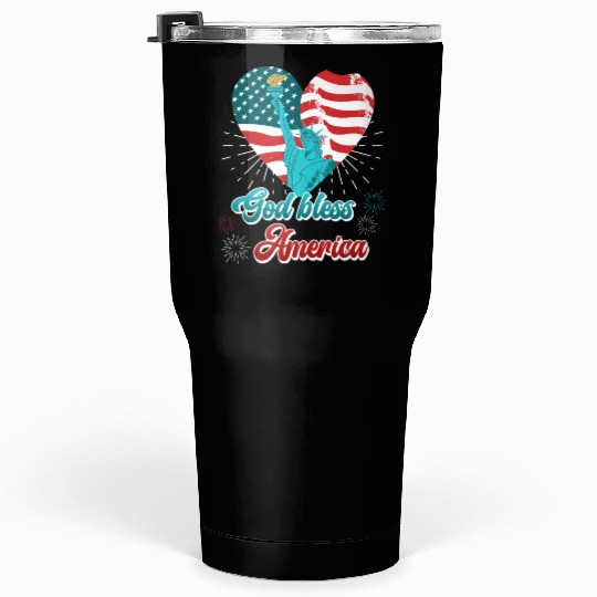 God Bless America Independence Day 4th July USA Tumblers 30 Oz