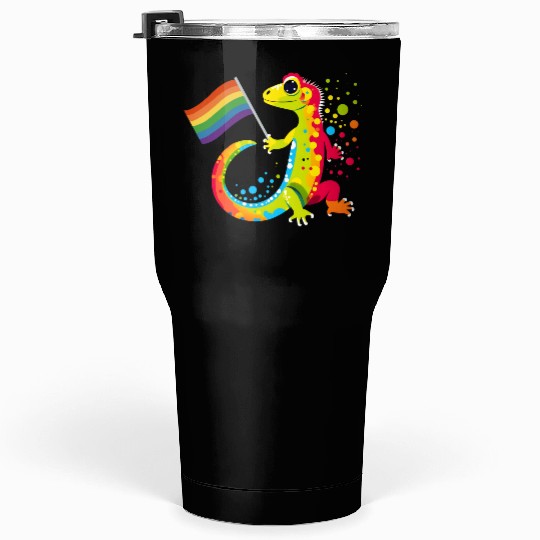 Gay Pride Gecko Tumblers 30 Oz