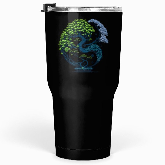 Harmony Unveiled - Yin and Yang Bonsai Tumblers 30 Oz