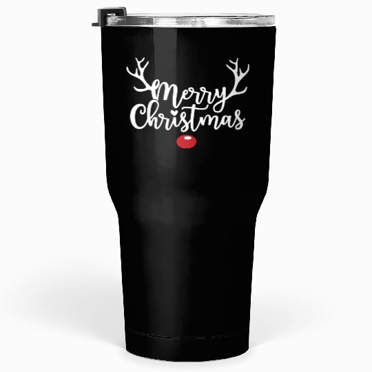 Merry Christmas - Red Nose Reindeer Tumblers 30 Oz