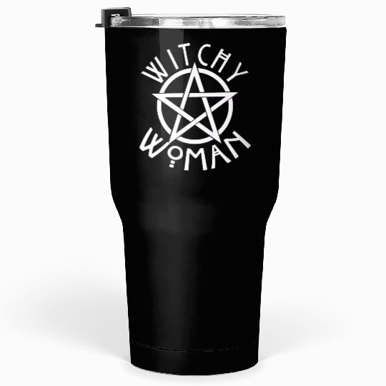 WITCHY WOMAN WITH STAR AND CIRCLE green Tumblers 30 Oz
