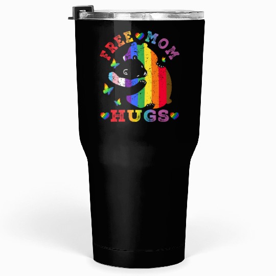 Gay LGBT Pride Mama Bear For Women Free Mom Hugs Tumblers 30 Oz