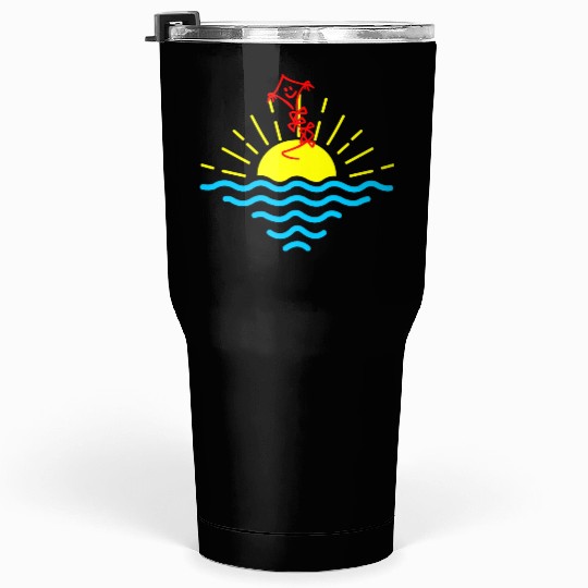 Sunset and red kite Tumblers 30 Oz
