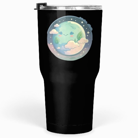 Earth Happy Cute Space Science Planet Environment Tumblers 30 Oz