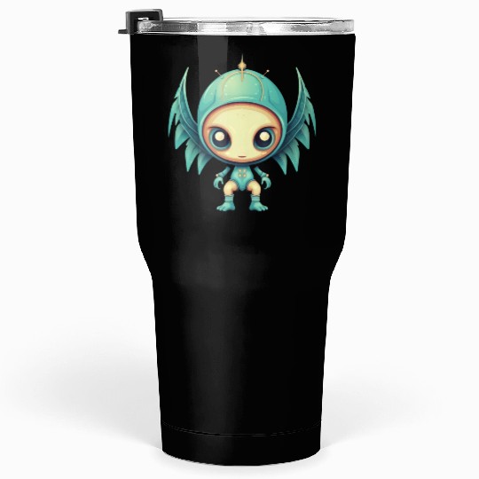 Alien Angel Wings Cyborg - Futuristic Design Tumblers 30 Oz