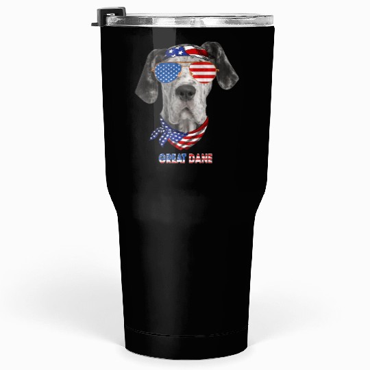 American Flag Tumblers 30 Oz Great Dane Dog Lover Gifts