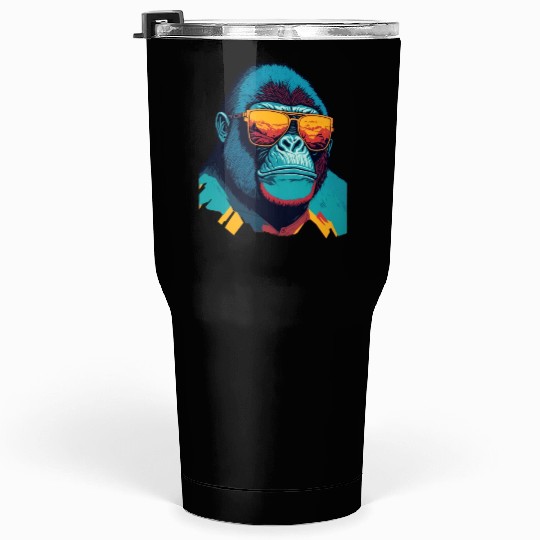 Stylish Gorilla with trendy sunglasses Tumblers 30 Oz