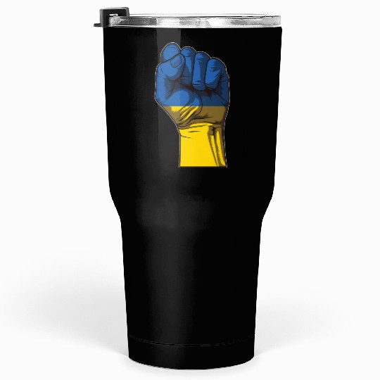 Ukraine Fist Flag Ukraine Flag Tumblers 30 Oz