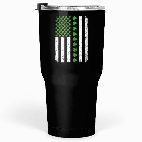 Retro Irish American Flag Distressed Flag St. Patr Tumblers 30 Oz
