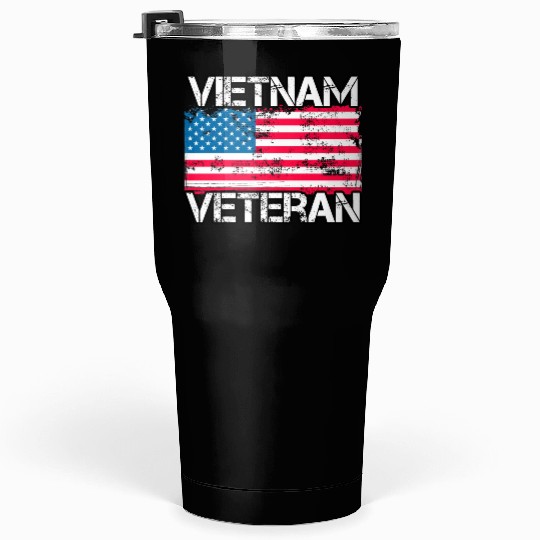 Vietnam Veteran Us Flag Military Vet Tumblers 30 Oz