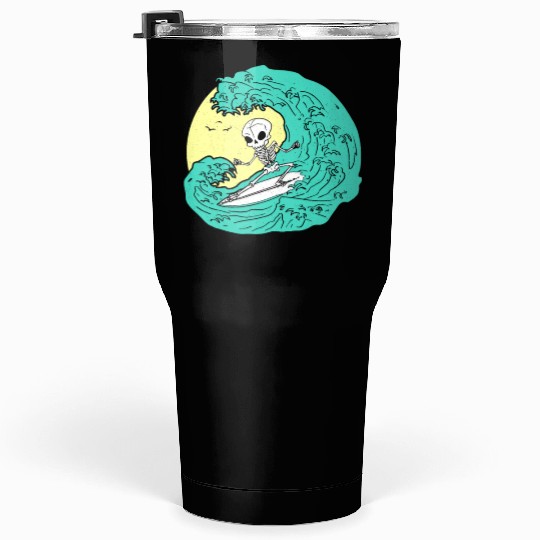 Skeleton surfing on Wave Tumblers 30 Oz